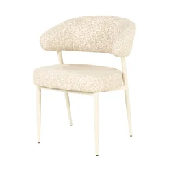 By-Boo Eetkamerstoelen Met Armleuning|Eetkamerstoel Miso Tetris stof Taupe