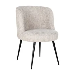 Richmond Interiors Chenille Eetkamerstoelen|Eetkamerstoelen Zonder Armleuning|Eetkamerstoel Morton Chenille, kleur Naturel
