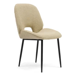 Rivièra Maison Beige Eetkamerstoelen|Eetkamerstoelen Bouclé / Teddy|Eetkamerstoel Mr. Beekman Bouclé, kleur Natural grey