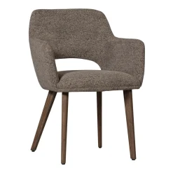 WOOOD Chenille Eetkamerstoelen|Eetkamerstoelen Met Armleuning|Eetkamerstoel Murat Naturel onderstel, Chenille