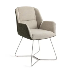 Jesper Home Beige Eetkamerstoelen|Eetkamerstoelen Met Armleuning|Eetkamerstoel Myoko Beehive Steel