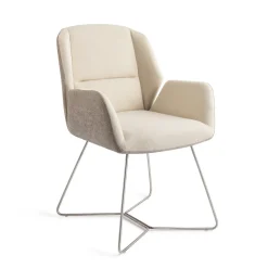 Jesper Home Beige Eetkamerstoelen|Eetkamerstoelen Met Armleuning|Eetkamerstoel Myoko Beehive Steel