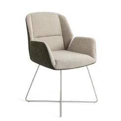 Jesper Home Beige Eetkamerstoelen|Eetkamerstoelen Met Armleuning|Eetkamerstoel Myoko Cross Steel