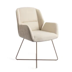 Jesper Home Eetkamerstoelen Met Armleuning|Beige Eetkamerstoelen|Eetkamerstoel Myoko Cross Rose