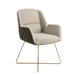 Jesper Home Beige Eetkamerstoelen|Eetkamerstoelen Met Armleuning|Eetkamerstoel Myoko Cross Gold