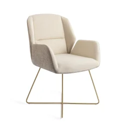 Jesper Home Beige Eetkamerstoelen|Eetkamerstoelen Met Armleuning|Eetkamerstoel Myoko Cross Gold