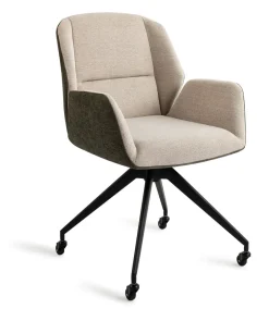 Jesper Home Beige Eetkamerstoelen|Eetkamerstoelen Met Armleuning|Eetkamerstoel Myoko Glide Black