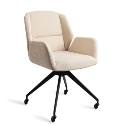 Jesper Home Beige Eetkamerstoelen|Eetkamerstoelen Met Armleuning|Eetkamerstoel Myoko Glide Black