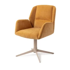 Jesper Home Draaibare Eetkamerstoelen|Eetkamerstoelen Met Armleuning|Eetkamerstoel Myoko Quad Beige