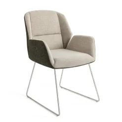 Jesper Home Beige Eetkamerstoelen|Eetkamerstoelen Met Armleuning|Eetkamerstoel Myoko Slide Steel