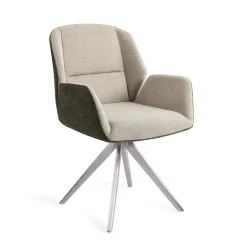 Jesper Home Beige Eetkamerstoelen|Draaibare Eetkamerstoelen|Eetkamerstoel Myoko Turn Steel, Draaibaar