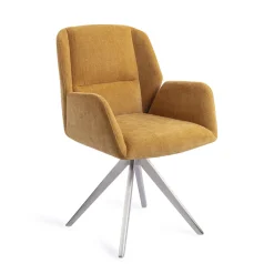 Jesper Home Beige Eetkamerstoelen|Draaibare Eetkamerstoelen|Eetkamerstoel Myoko Turn Steel, Draaibaar