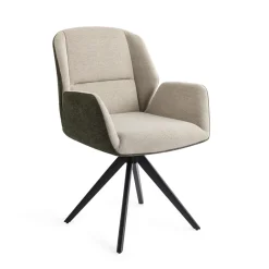 Jesper Home Beige Eetkamerstoelen|Draaibare Eetkamerstoelen|Eetkamerstoel Myoko Turn Black, Draaibaar