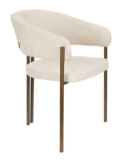 Dutchbone Eetkamerstoelen Bouclé / Teddy|Eetkamerstoelen Met Armleuning|Eetkamerstoel Naida Bouclé