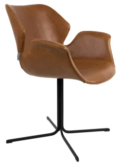 Zuiver Eetkamerstoelen Met Leer Of Kunstleer|Eetkamerstoelen Met Armleuning|Eetkamerstoel Nikki PU leder