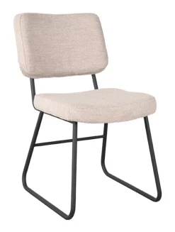 LABEL51 Eetkamerstoelen Bouclé / Teddy|Eetkamerstoelen Zonder Armleuning|Eetkamerstoel Noah Bouclé, kleur Naturel