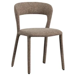 WOOOD Beige Eetkamerstoelen|Eetkamerstoelen Zonder Armleuning|Eetkamerstoel Noble Geweven melange stof