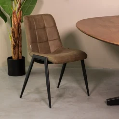 LABEL51 Eetkamerstoelen Zonder Armleuning|Eetkamerstoel Noor Micro Suede