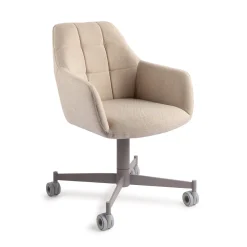 Jesper Home Beige Eetkamerstoelen|Eetkamerstoelen Met Armleuning|Eetkamerstoel Noto Caster Grey