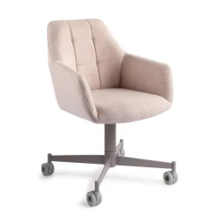 Jesper Home Beige Eetkamerstoelen|Eetkamerstoelen Met Armleuning|Eetkamerstoel Noto Caster Grey