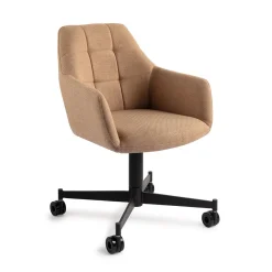 Jesper Home Beige Eetkamerstoelen|Eetkamerstoelen Met Armleuning|Eetkamerstoel Noto Caster Black