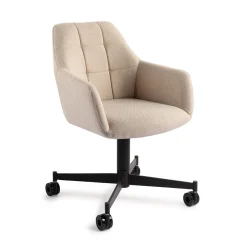 Jesper Home Beige Eetkamerstoelen|Eetkamerstoelen Met Armleuning|Eetkamerstoel Noto Caster Black