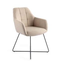 Jesper Home Beige Eetkamerstoelen|Eetkamerstoelen Met Armleuning|Eetkamerstoel Noto Cross Black