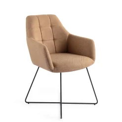Jesper Home Beige Eetkamerstoelen|Eetkamerstoelen Met Armleuning|Eetkamerstoel Noto Cross Black