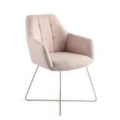Jesper Home Beige Eetkamerstoelen|Eetkamerstoelen Met Armleuning|Eetkamerstoel Noto Cross Steel