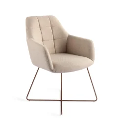 Jesper Home Beige Eetkamerstoelen|Eetkamerstoelen Met Armleuning|Eetkamerstoel Noto Cross Rose Gold