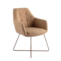 Jesper Home Beige Eetkamerstoelen|Eetkamerstoelen Met Armleuning|Eetkamerstoel Noto Cross Rose Gold