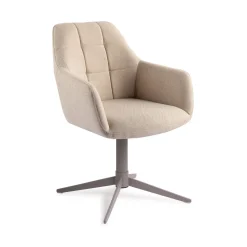 Jesper Home Beige Eetkamerstoelen|Draaibare Eetkamerstoelen|Eetkamerstoel Noto Quad Grey