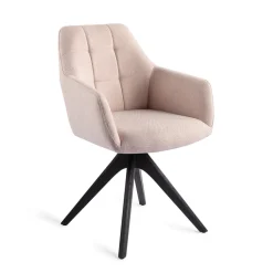 Jesper Home Beige Eetkamerstoelen|Eetkamerstoelen Met Armleuning|Eetkamerstoel Noto Revolve Oak Black