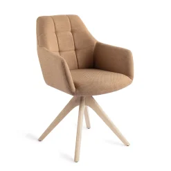 Jesper Home Beige Eetkamerstoelen|Eetkamerstoelen Met Armleuning|Eetkamerstoel Noto Revolve Oak Bleach