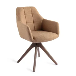 Jesper Home Beige Eetkamerstoelen|Eetkamerstoelen Met Armleuning|Eetkamerstoel Noto Revolve Oak Walnut