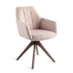 Jesper Home Beige Eetkamerstoelen|Eetkamerstoelen Met Armleuning|Eetkamerstoel Noto Revolve Oak Walnut