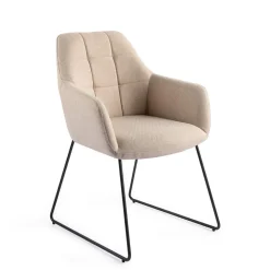 Jesper Home Beige Eetkamerstoelen|Eetkamerstoelen Met Armleuning|Eetkamerstoel Noto Slide Black