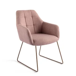 Jesper Home Beige Eetkamerstoelen|Eetkamerstoelen Met Armleuning|Eetkamerstoel Noto Slide Rose Gold