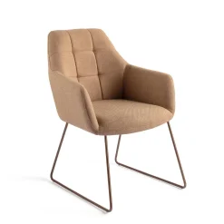 Jesper Home Beige Eetkamerstoelen|Eetkamerstoelen Met Armleuning|Eetkamerstoel Noto Slide Rose Gold