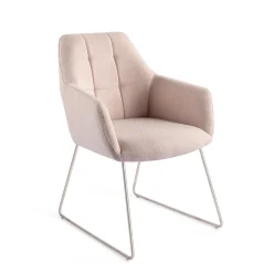 Jesper Home Beige Eetkamerstoelen|Eetkamerstoelen Met Armleuning|Eetkamerstoel Noto Slide Steel