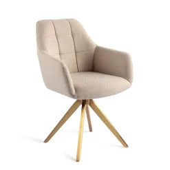Jesper Home Beige Eetkamerstoelen|Draaibare Eetkamerstoelen|Eetkamerstoel Noto Turn Gold, Draaibaar