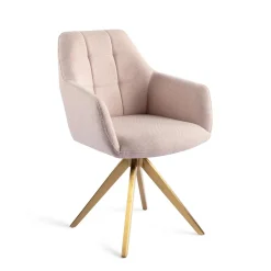 Jesper Home Beige Eetkamerstoelen|Draaibare Eetkamerstoelen|Eetkamerstoel Noto Turn Gold, Draaibaar