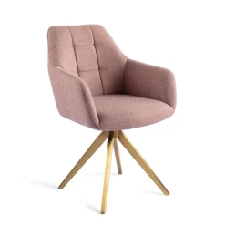Jesper Home Beige Eetkamerstoelen|Draaibare Eetkamerstoelen|Eetkamerstoel Noto Turn Gold, Draaibaar
