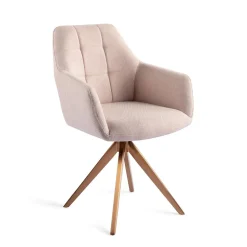 Jesper Home Beige Eetkamerstoelen|Draaibare Eetkamerstoelen|Eetkamerstoel Noto Turn Rose Gold, Draaibaar
