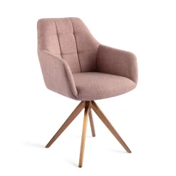 Jesper Home Beige Eetkamerstoelen|Draaibare Eetkamerstoelen|Eetkamerstoel Noto Turn Rose Gold, Draaibaar