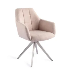 Jesper Home Beige Eetkamerstoelen|Draaibare Eetkamerstoelen|Eetkamerstoel Noto Turn Steel, Draaibaar