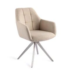 Jesper Home Beige Eetkamerstoelen|Draaibare Eetkamerstoelen|Eetkamerstoel Noto Turn Steel, Draaibaar