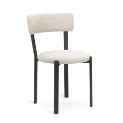 Jesper Home Beige Eetkamerstoelen|Eetkamerstoelen Bouclé / Teddy|Eetkamerstoel Obu Bouclé