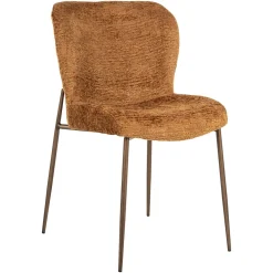 Richmond Interiors Eetkamerstoelen Zonder Armleuning|Eetkamerstoel Odarby Fusion stof, kleur Cognac