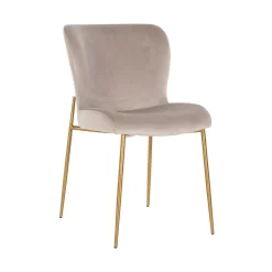 Richmond Interiors Eetkamerstoelen Velvet / Fluweel|Beige Eetkamerstoelen|Eetkamerstoel Odessa Velvet, kleur Khaki